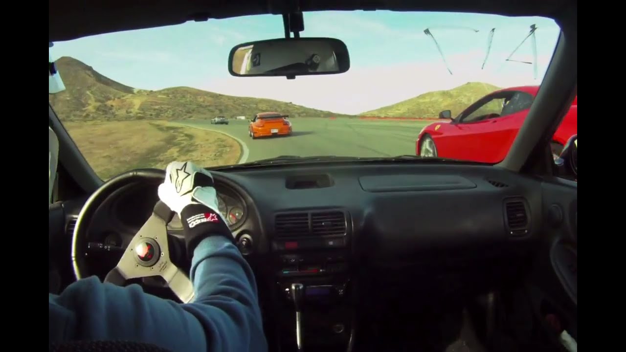 Passing Porsche's and Ferrari's in a K20 swapped Acura Integra at Streets of Willow