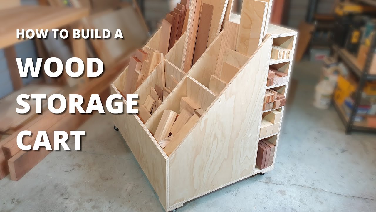 How To Build a Rolling Wood Storage Cart From Plywood - PLANS Available!