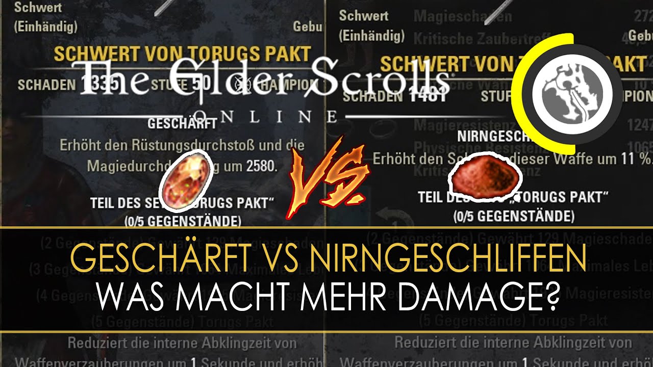ESO - Geschärft vs Nirngeschliffen: Was macht mehr Damage? (ab Dunkle Bruderschaft)