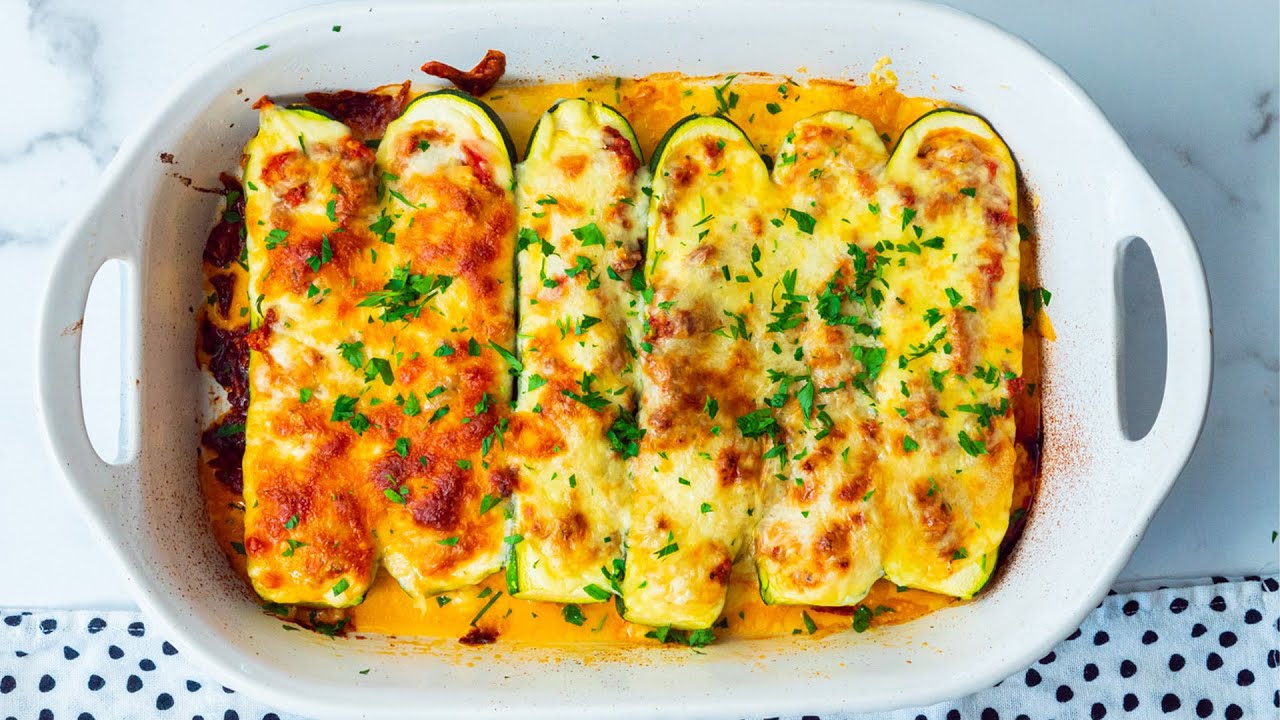 Ground Beef Stuffed Zucchini Boats
