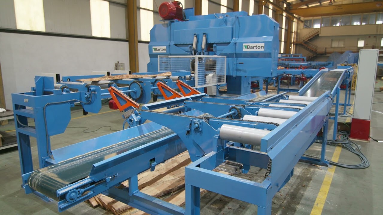 LÍNEA DE DESDOBLADO MEDIANTE SIERRAS HORIZONTALES - RESAWING LINE BY MEANS OF HORIZONTAL BANDSAWS