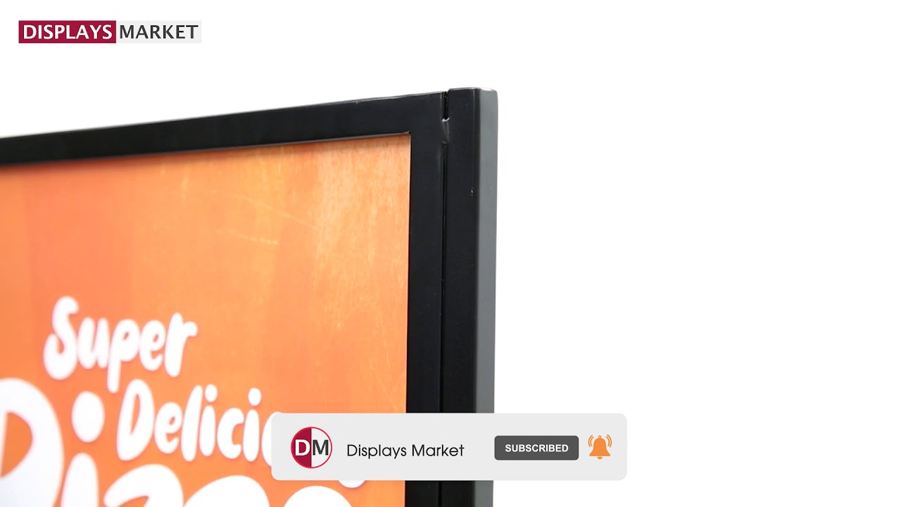 18″w x 60″h Portable Metal Poster Display Stand, Metal Infoboard - Black