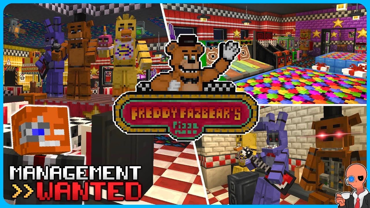 Я создал собственную карту FNAF в Minecraft с модами (требуется менеджер)