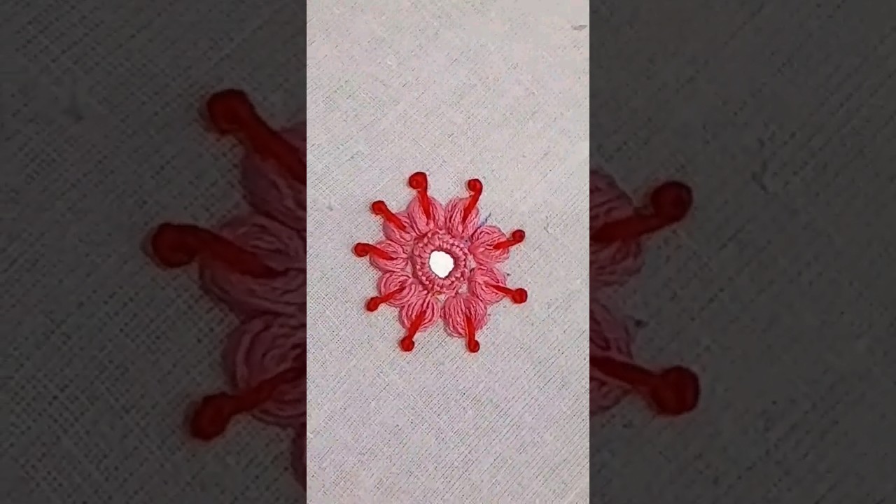 Beautiful Mirror work | Unique Mirror flower hand Embroidery #viralshorts