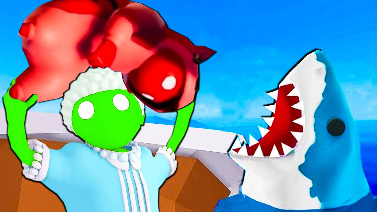 КВАНТУМ ПРОТИВ АКУЛЫ | Gang Beasts | Упоротые игры