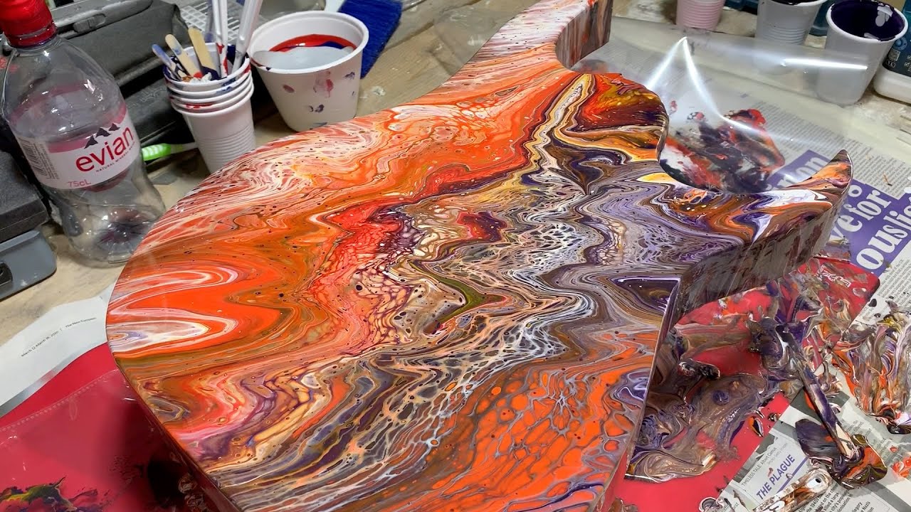 Acrylic Swipe on an Ibanez Guitar (skip to 19:08 for the fun part)