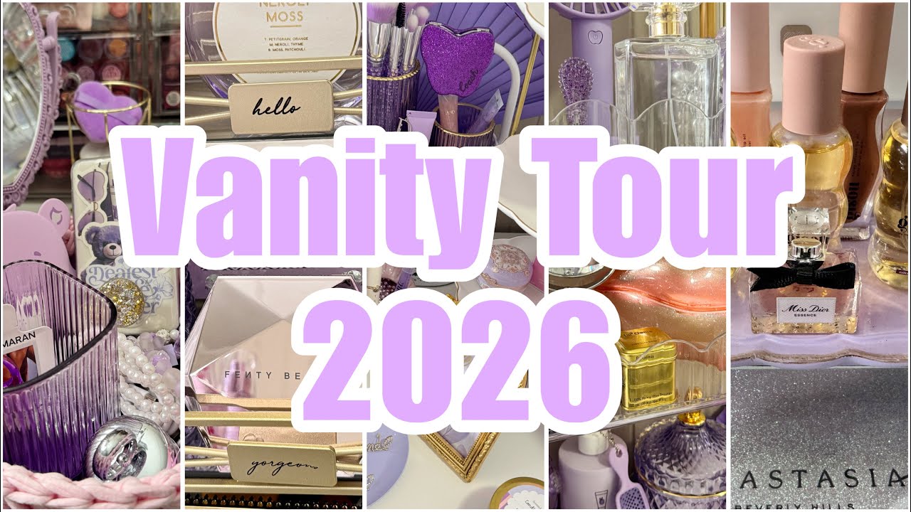 Vanity Tour 2026 |💟Purple Aesthetic 💟| #impressionvanity #makeupvanity #vanitytable #beautyroom