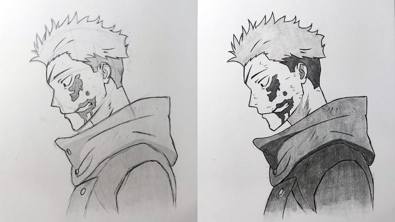 How to draw Yuji Itadori - step by step | Jujutsu Kaisen Easy Drawing Tutorial