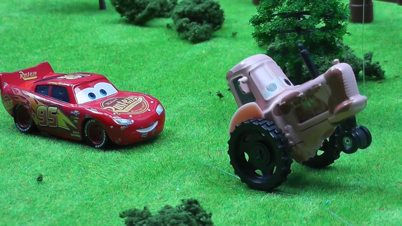 Disney Pixar Cars movie tractor tipping Franks revenge kids fun with mcqueen mater tractor