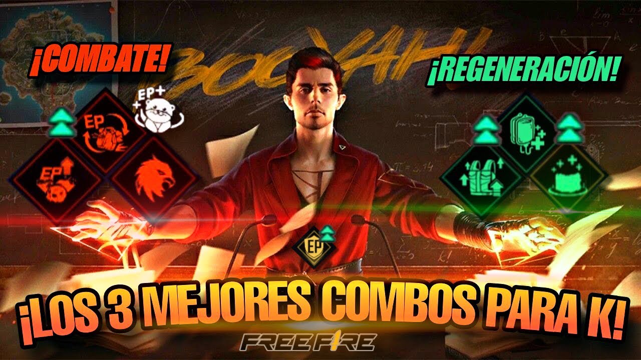 🔥 ¡LAS 3 MEJORES COMBINACIONES PARA K! 🔥 // ¡SÚPER REGENERACIÓN Y ATAQUE! // FREEFIRE 🔥