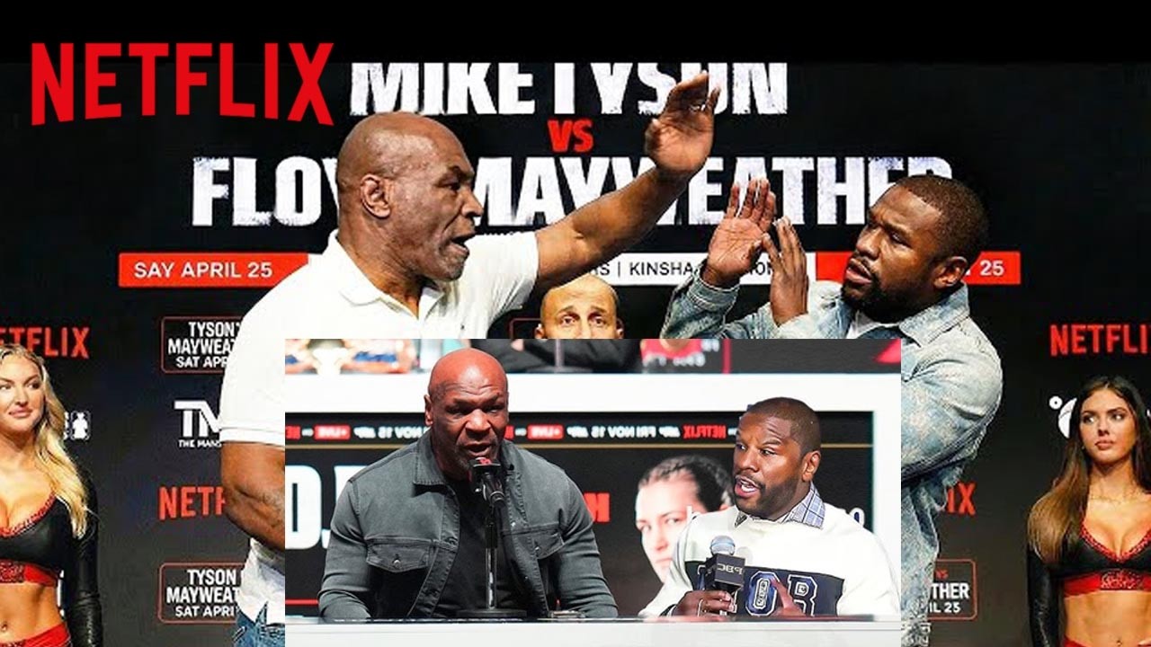 Explosive Moment: Tyson & Mayweather Come Inches From BRAWL at Press Conference!