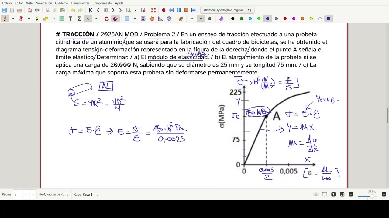 Tecnología Ingeniería Ensayo Propiedades Tracción 2025 MOD  Acceso Universidad Andalucía Problema 2