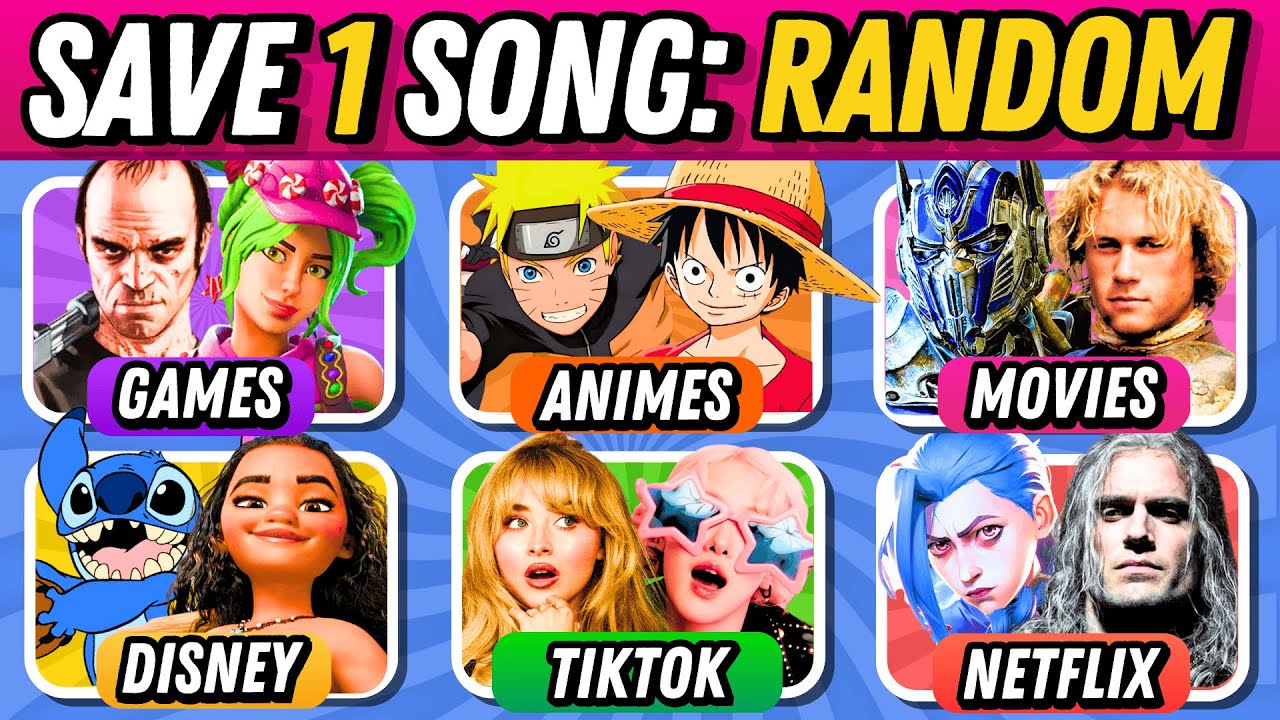 Save One Song with Random Rules#3 | Games 🎮 Animes ⭐ Movies 🎬Cartoons 🦸🏻‍♂️ Netflix 📺 | Music Quiz