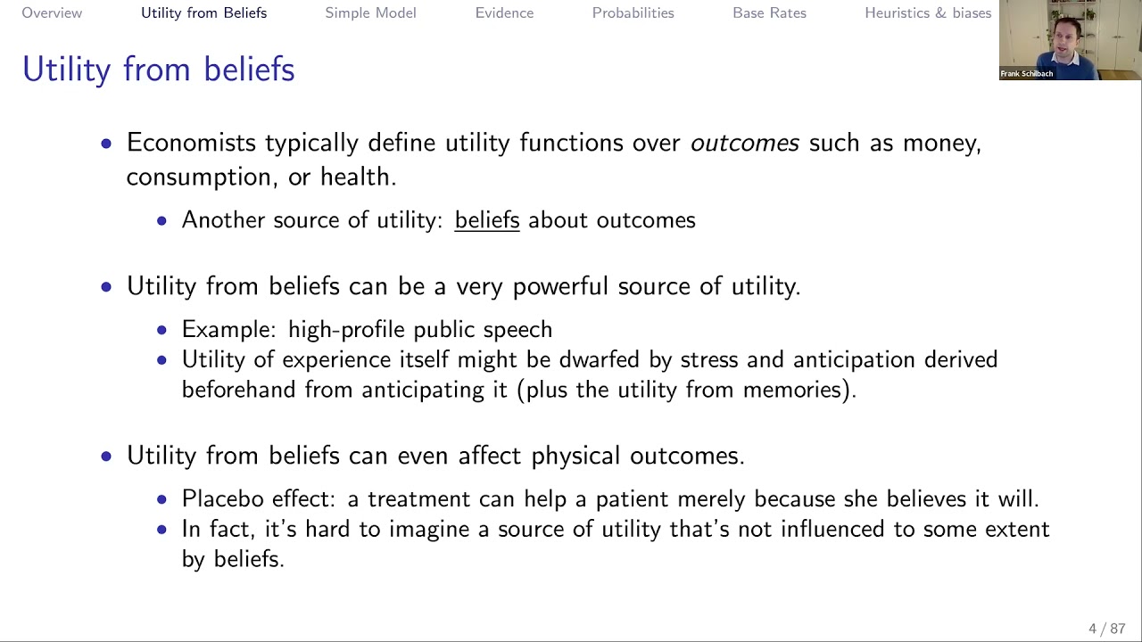 Lecture 15: Utility from Beliefs; Learning I