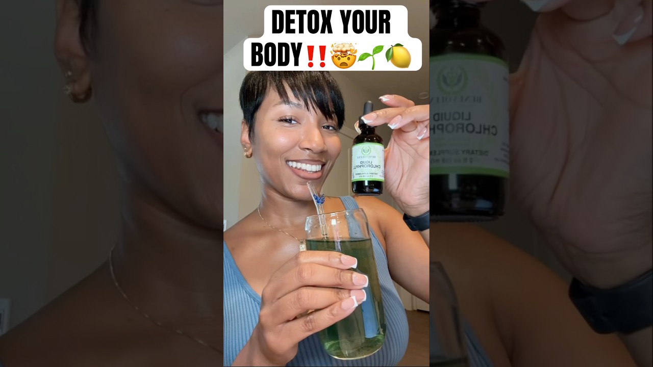 DETOX YOUR BODY‼️🤯🌱🍋 #detoxyourbody #chlorophyll #detoxification #clearskin