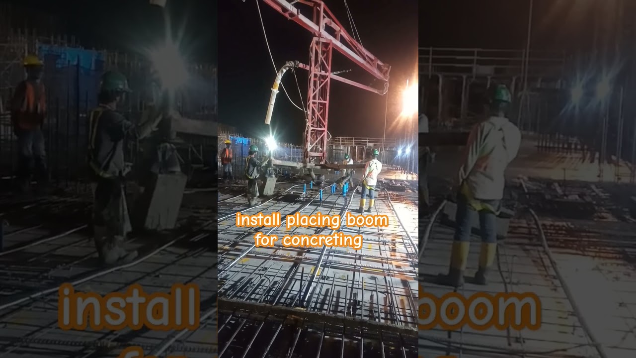 concreting by placing boom #construction #construction #shortvideo #subscribe