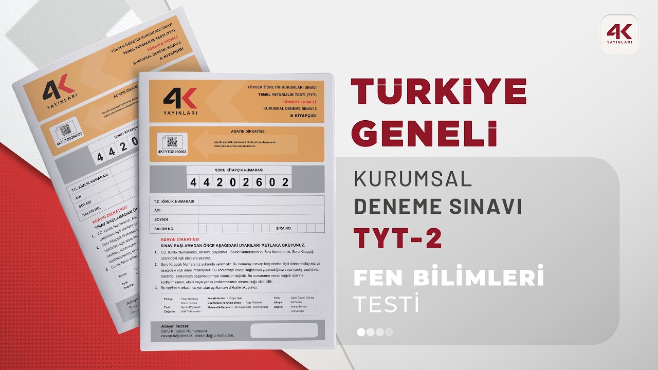 4K YAYINLARI TYT 2 B KİTAPÇIĞI Fen Bilimleri Testi Soru Çözümleri