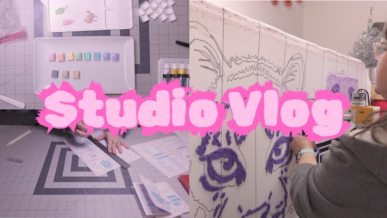 mixing pastel paints, zine restock, and real time tufting | Studio Vlog 31