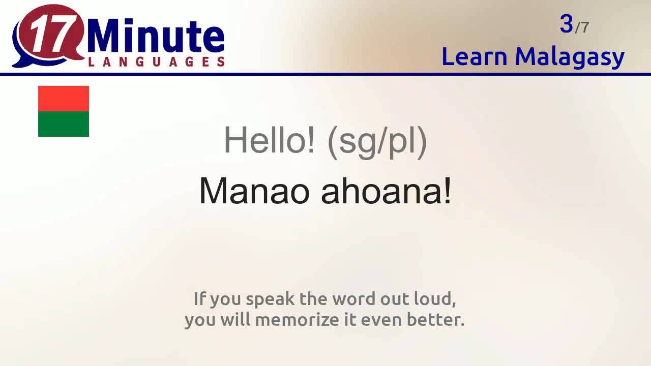 Learn Malagasy (free language course video)