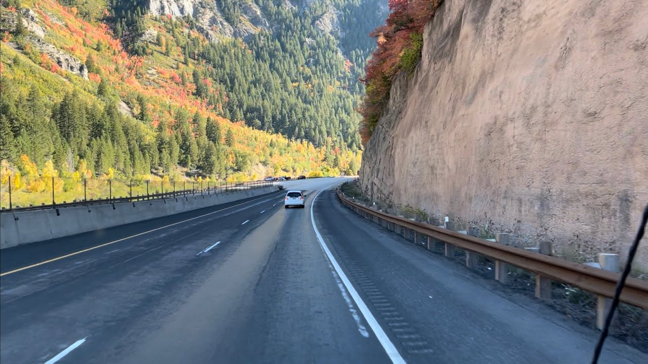Driving from Midway, UT to Orem, UT through Provo Canyon. Beautiful fall colors