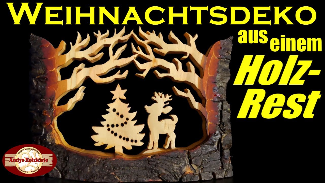 Weihnachtsdeko selber machen aus Holz-Rest | Dekupiersägearbeit | Scroll saw project for Christmas