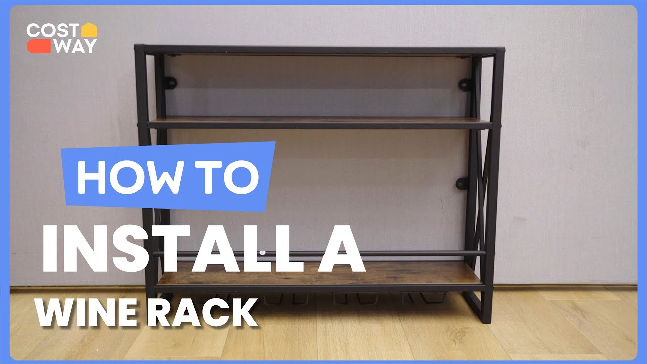 How to Install the 3-Tiers Industrial Wall Mounted Wine Rack | JV10889 #costway #howto