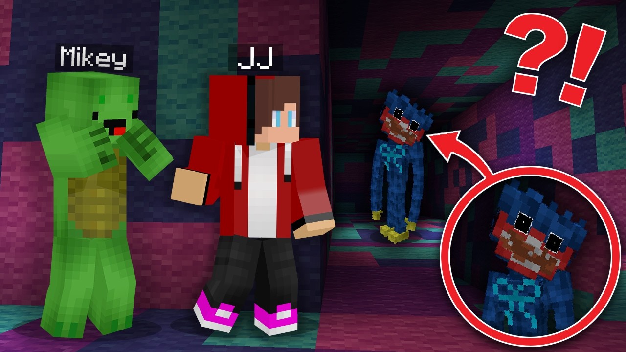 JJ and Mikey Found a SCARY Huggy Wuggy in Minecraft !? Maizen