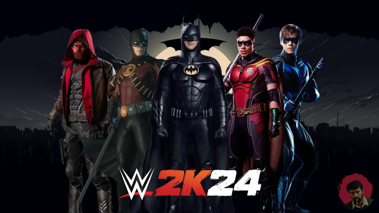 Batman V Robin V Nightwing V Red hood V Red Robin - 5 Man Elimination match - WWE 2K24 4K60 PS5