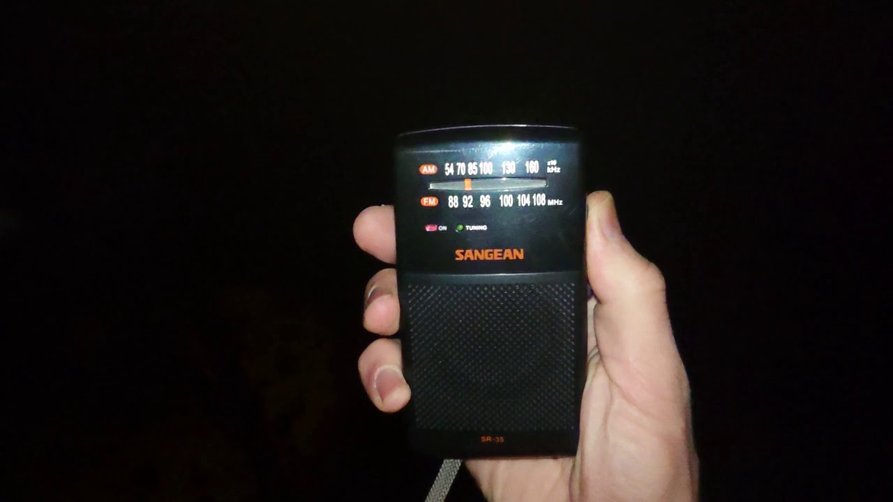 Sangean SR-35 приём за городом на улице, 4 утра