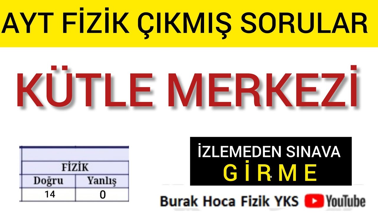Kütle ve Ağırlık Merkezi Çıkmış Sorular