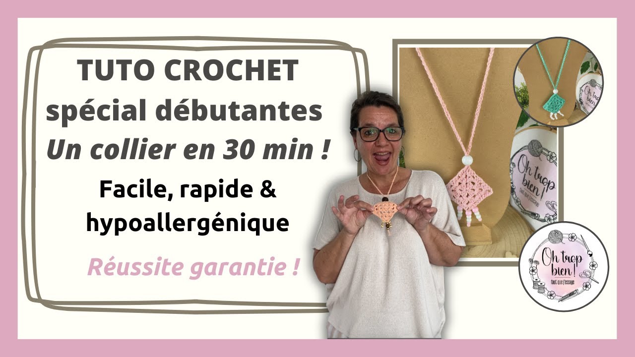 TUTO COLLIER EN CROCHET - FACILE, RAPIDE & HYPOALLERGIQUE #tutocrochet #tutocrochetdebutant #bijoux