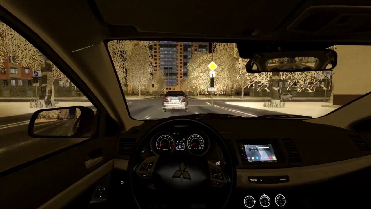 Mitsubishi Lancer X - Night Drive - City Car Driving