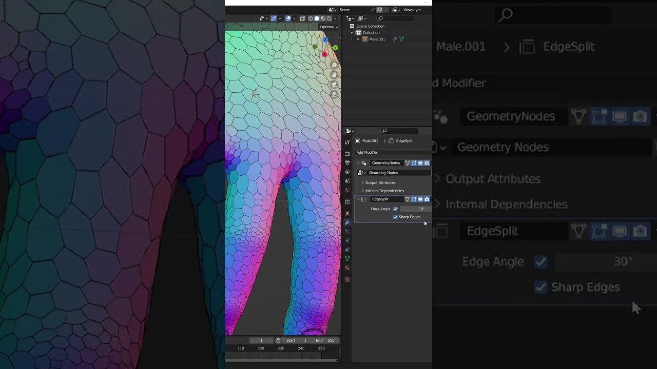 Как стилизовать шестиугольную геометрию в Blender 3D