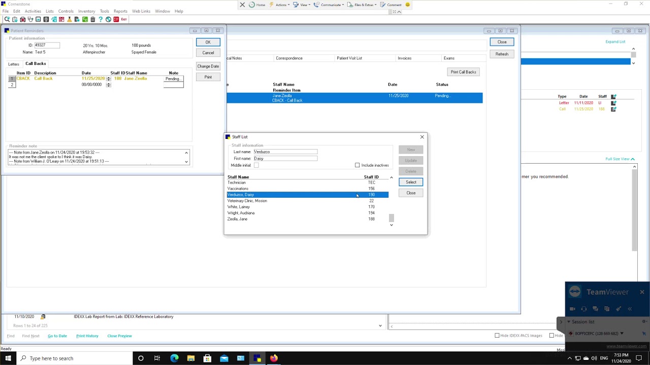 Idexx Cornerstone call back feature