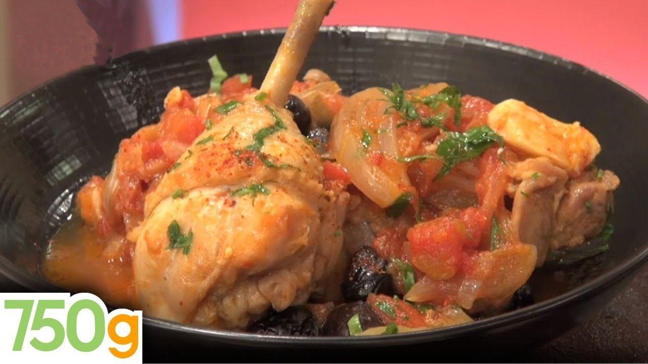Recette de Poulet aux olives et tomates - 750g