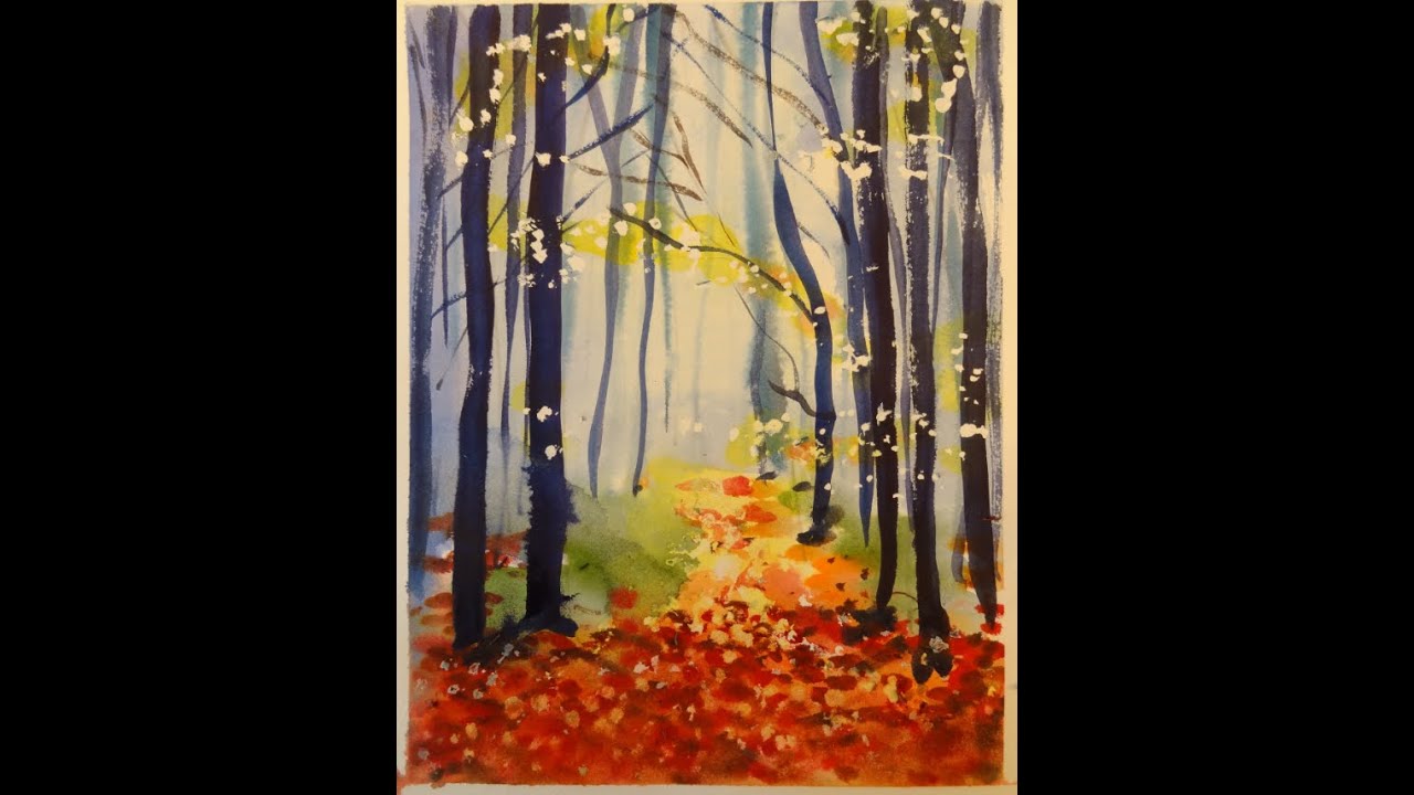 Aquarelle :  technique du double masquage (drawing gum)