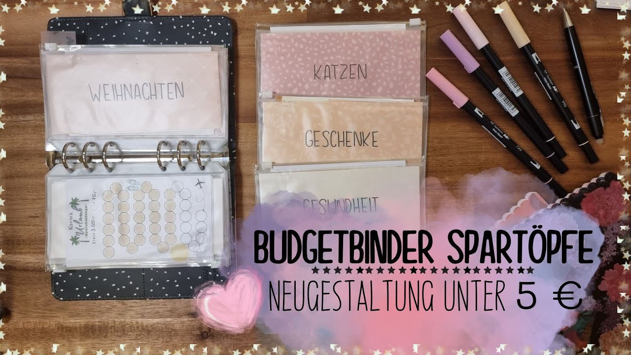 Umgestaltung meines Budgetbinders✨Meine Sparziele ⭐️ Sparen mit der Umschlagmethode 💸