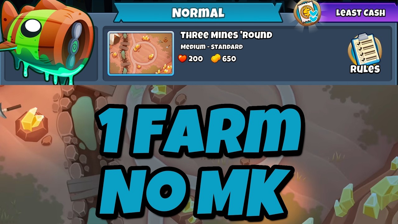 BTD6 Bloonarius Boss Tutorial || No Monkey Knowledge || Three Mines 'Round