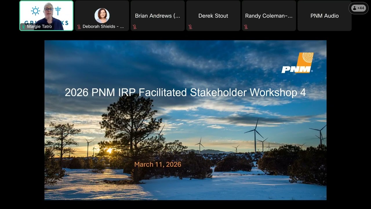 PNM IRP Stakeholder Workshop #4  - Modeling Update & Stakeholder Run Ideas