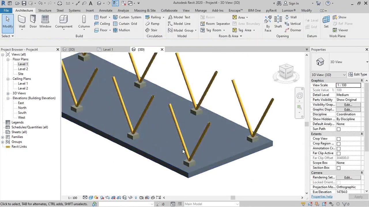 Revit Family Tutorial : Family Kolom Bambu 'V' (Bamboo 'V' Column)