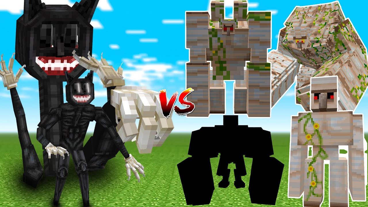 NEW CARTOON CAT vs ALL IRON GOLEM!