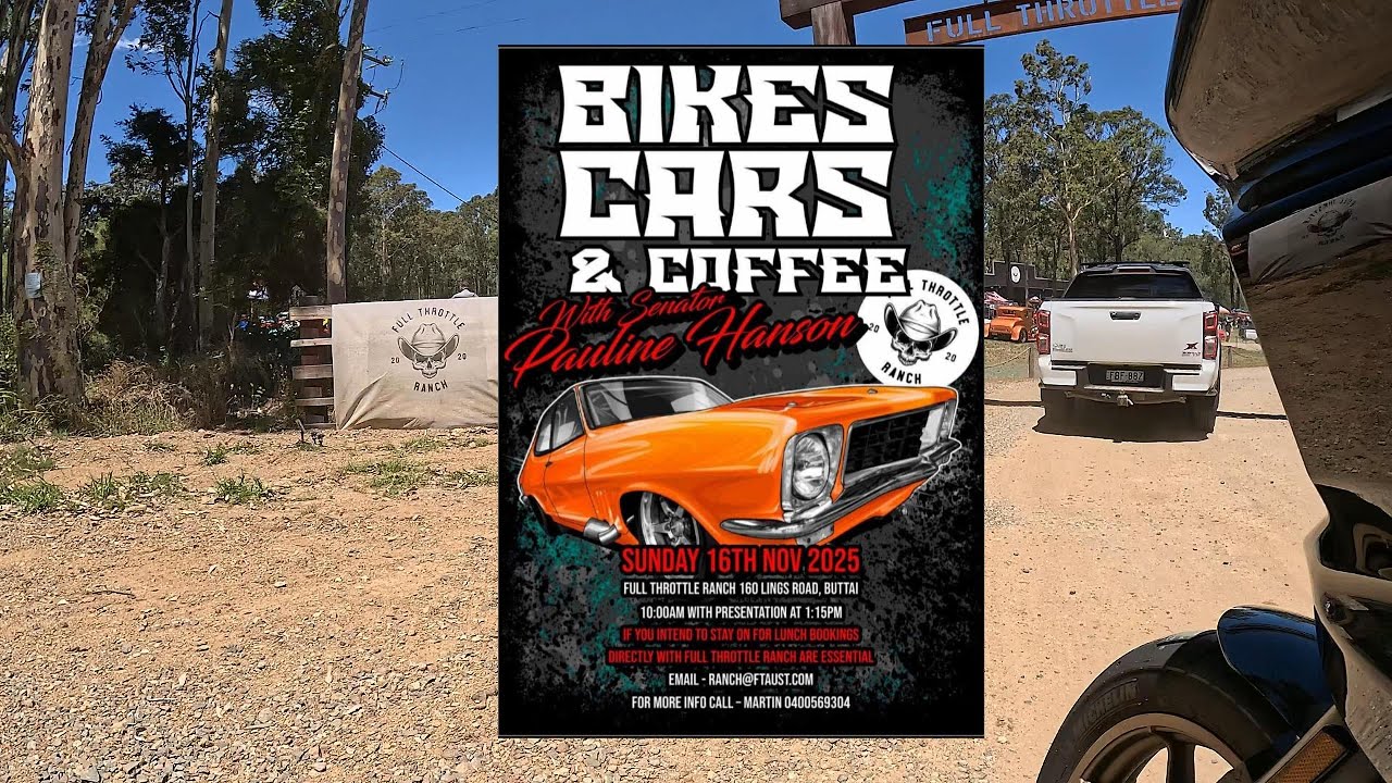 Full Throttle Ranch Bikes Cars & Coffee with Pauline Hanson