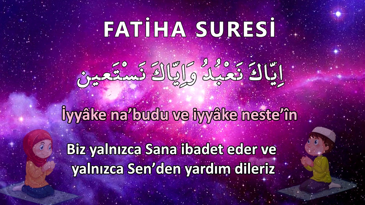 En kolay yöntem ile FATİHA suresi okunuşu anlamı dinle ezberle 3 tekrar başa dönmeli, Elhamdülillah
