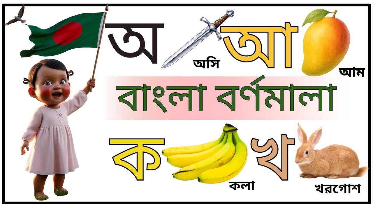 Bangla Bornomala | ব্যঞ্জনবর্ণ ক খ গ | Banjonborno | স্বরবর্ণ অ আ ই | Sorborno