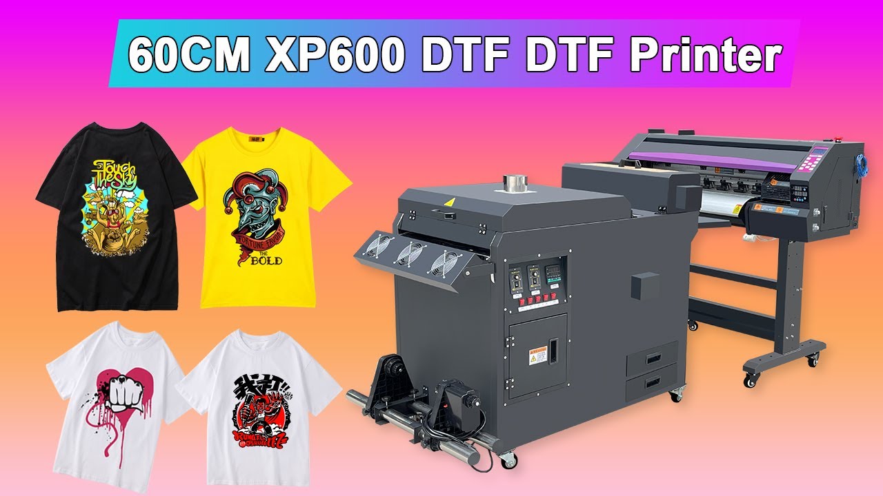 60CM double printhead XP600 DTF printer powder shaking dryer machine