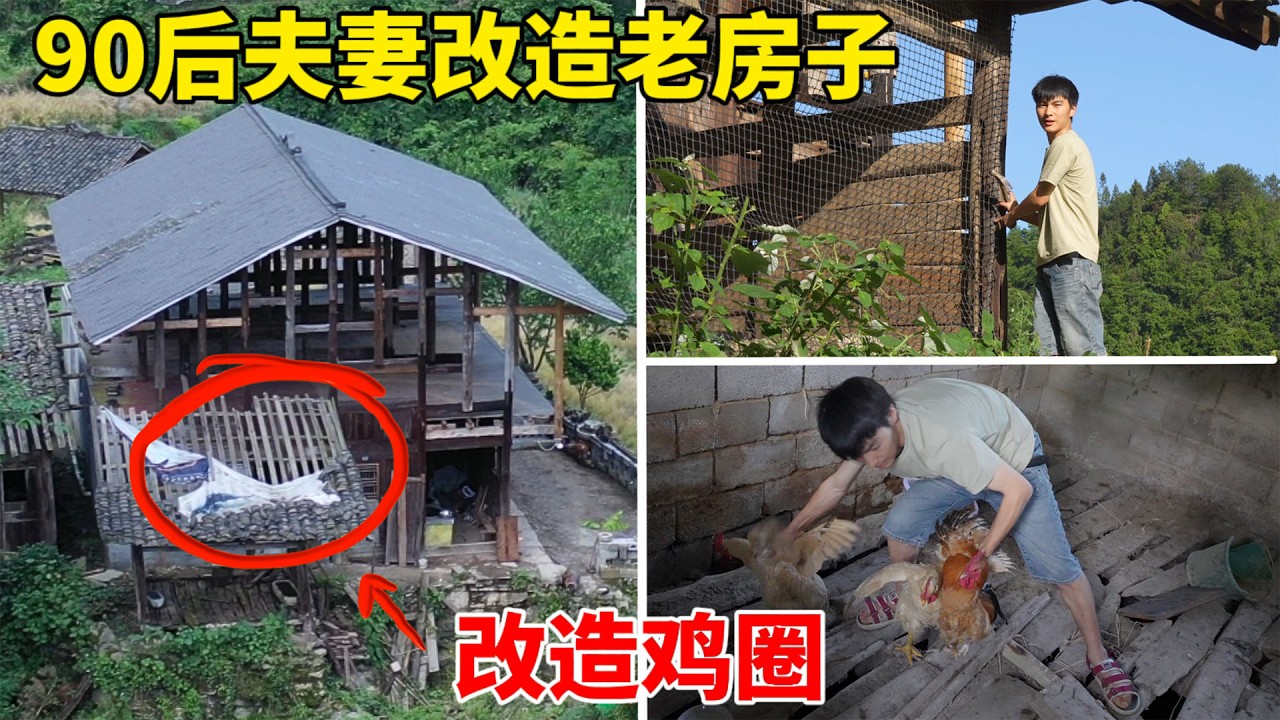 全家人隐居深山，自己动手改造鸡舍养鸡，和妈妈一起制作梅干菜，过着自给自足的生活