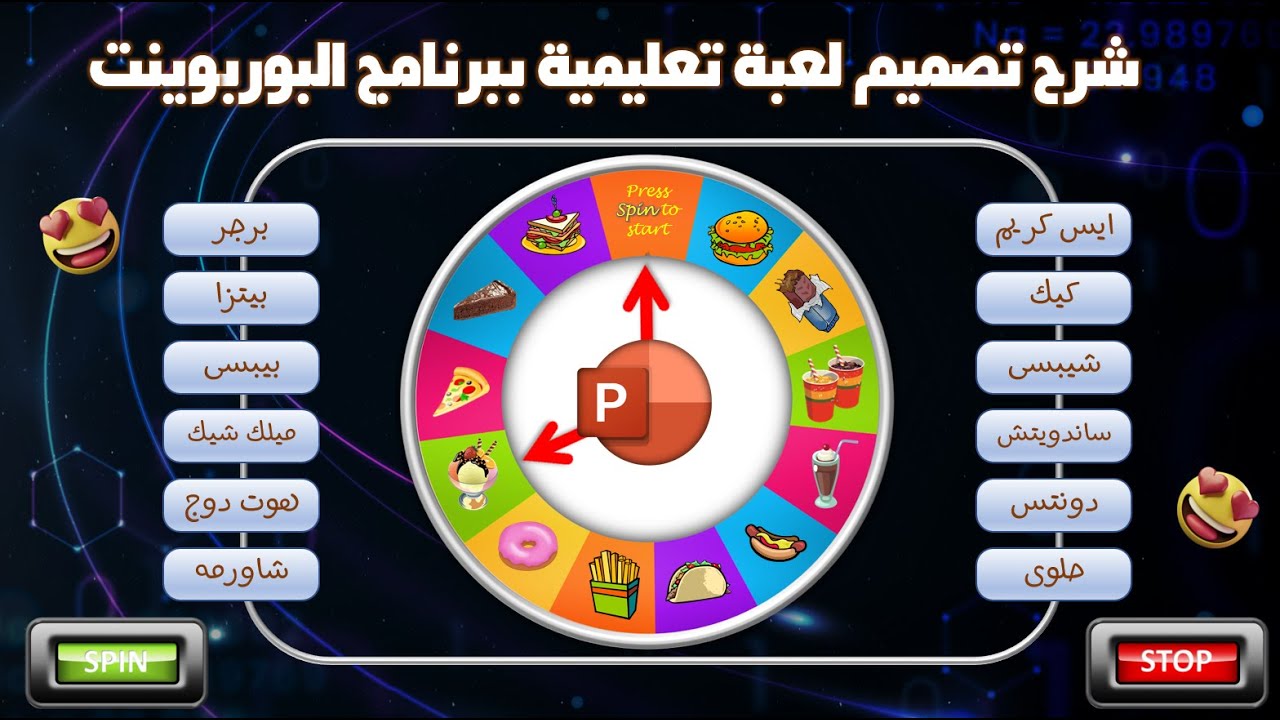 لعبة تعليمية بتأثير حركى مذهل | قالب مسابقة بوربوينت للعبة العجلة الدوارة المتحركة