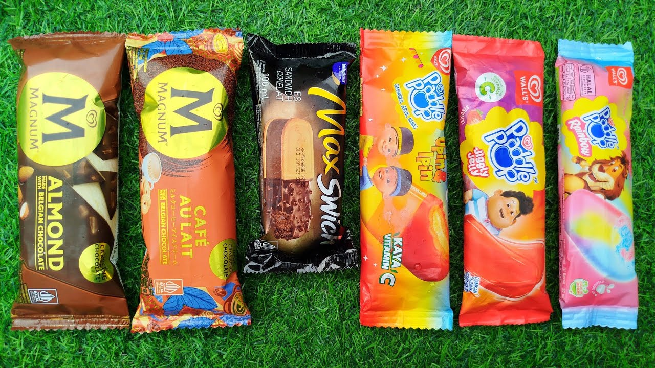 ASMR MAGNUM VS PADDLE POP RAINBOW CHOCOLATE ICE CREAM 🤎 MAGNUM MATCHA, PADDLEPOP UPIN IPIN, TWISTER