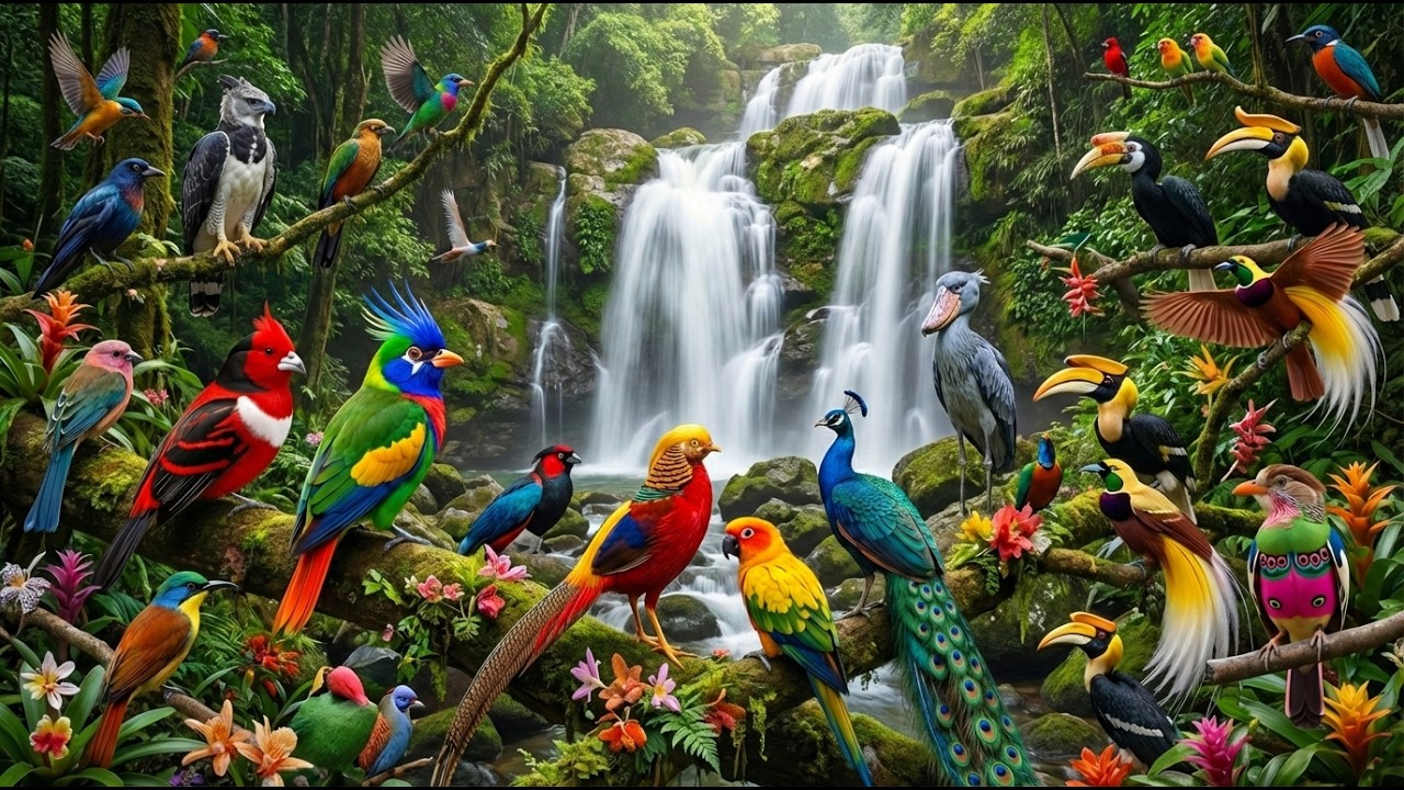 Tropical Birds of the Amazon Jungle 🦜🦅🦩🦚🌴🌺 #amazonwildlife #amazonrainforest #junglebirds #strange