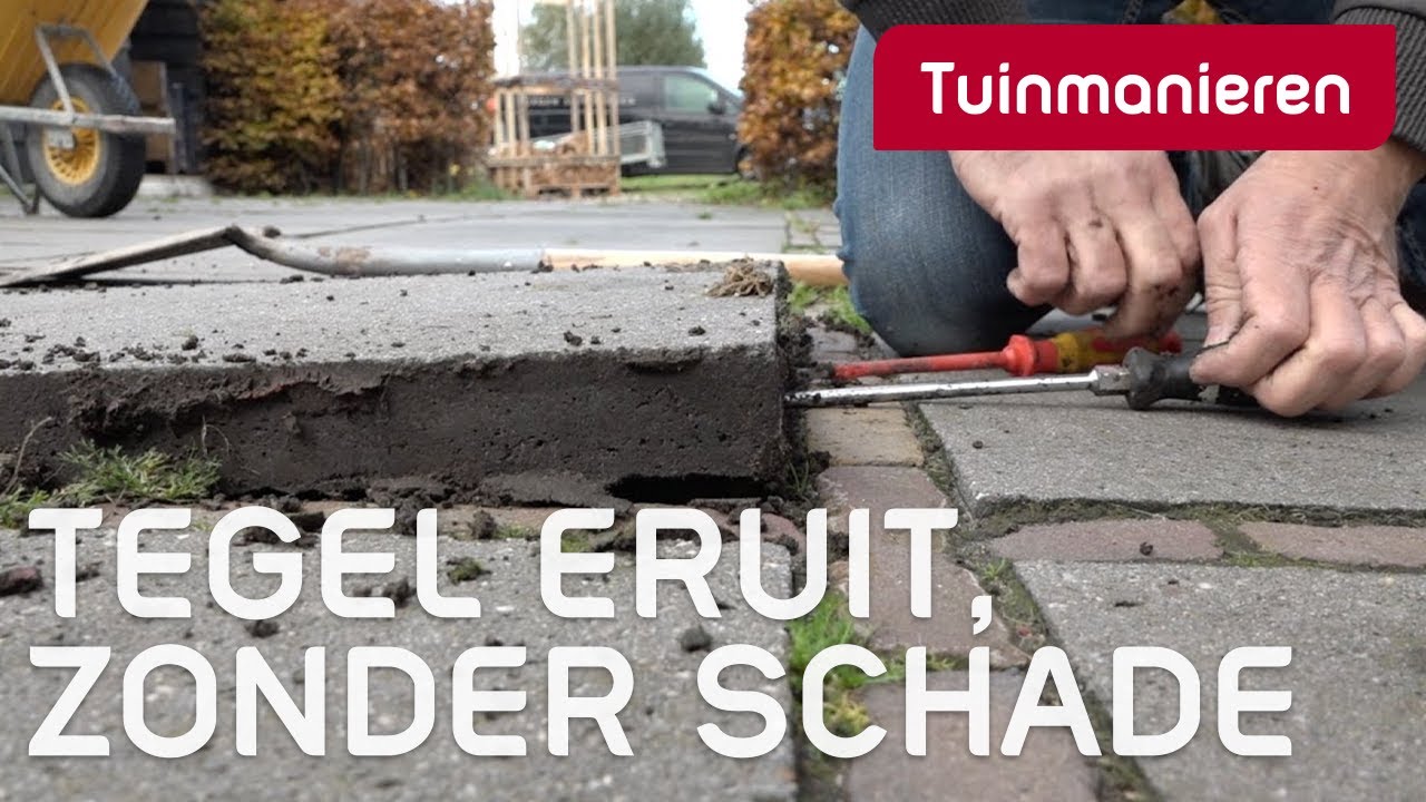 Hoe haal je een tegel uit je terras (zonder schade aan andere tegels)? Deel 1